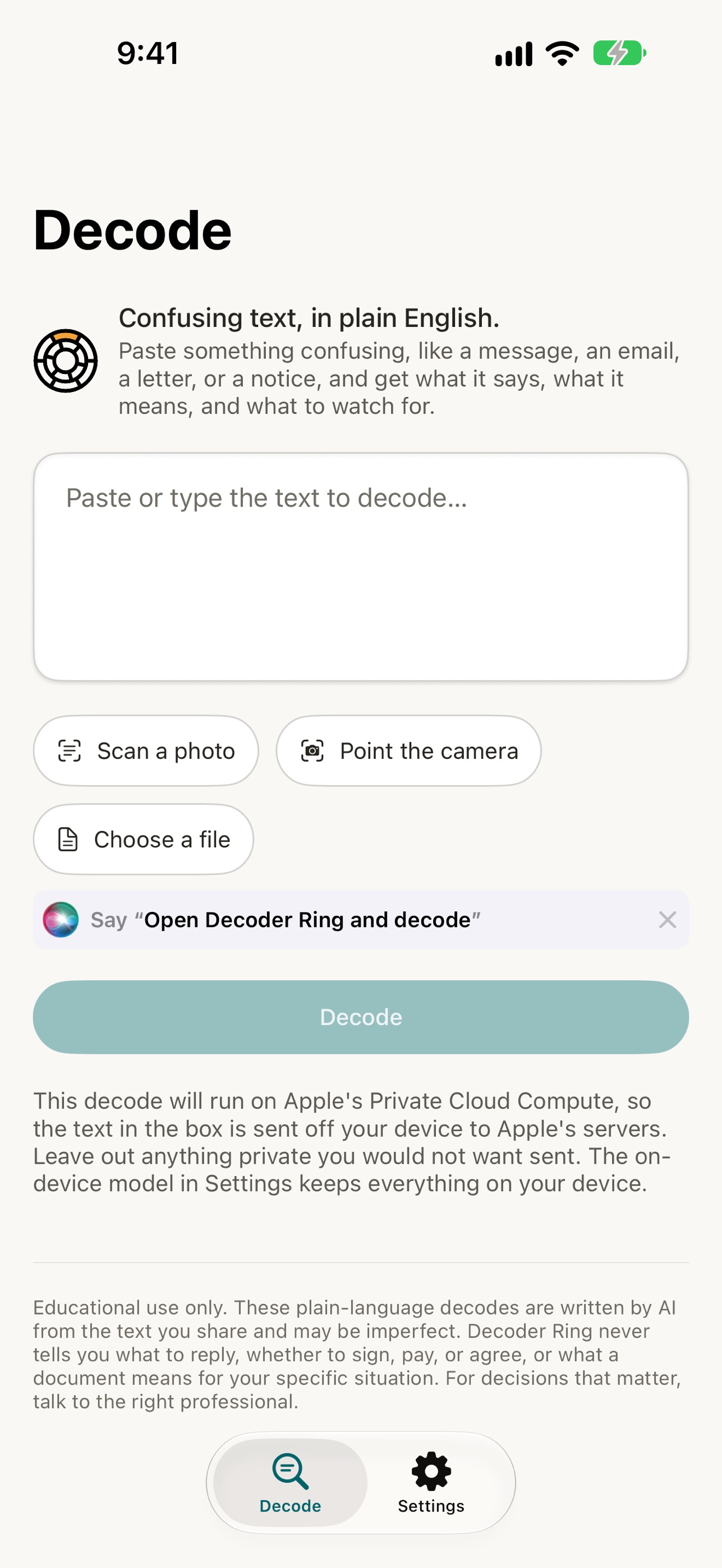 Screenshot 3 of Decoder Ring: Plain English