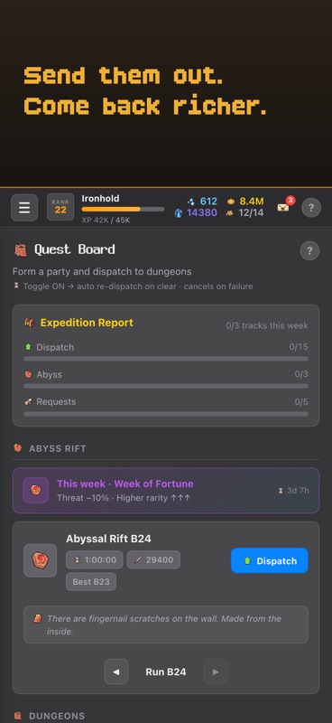 Idle Guild: Dungeon TEXT RPG screenshot 2