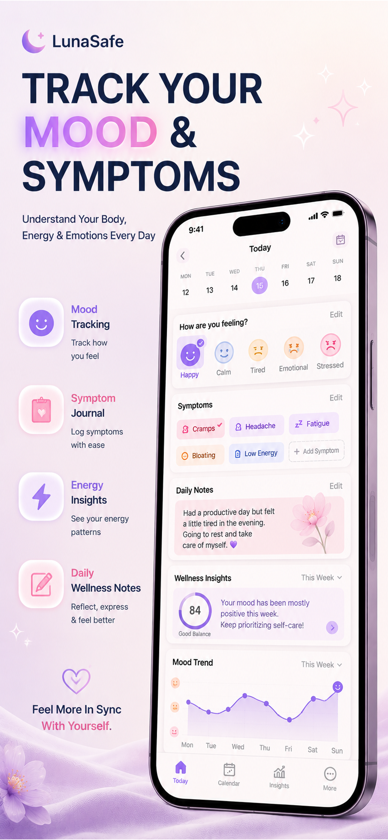 Period Tracker :LunaSafe screenshot 4