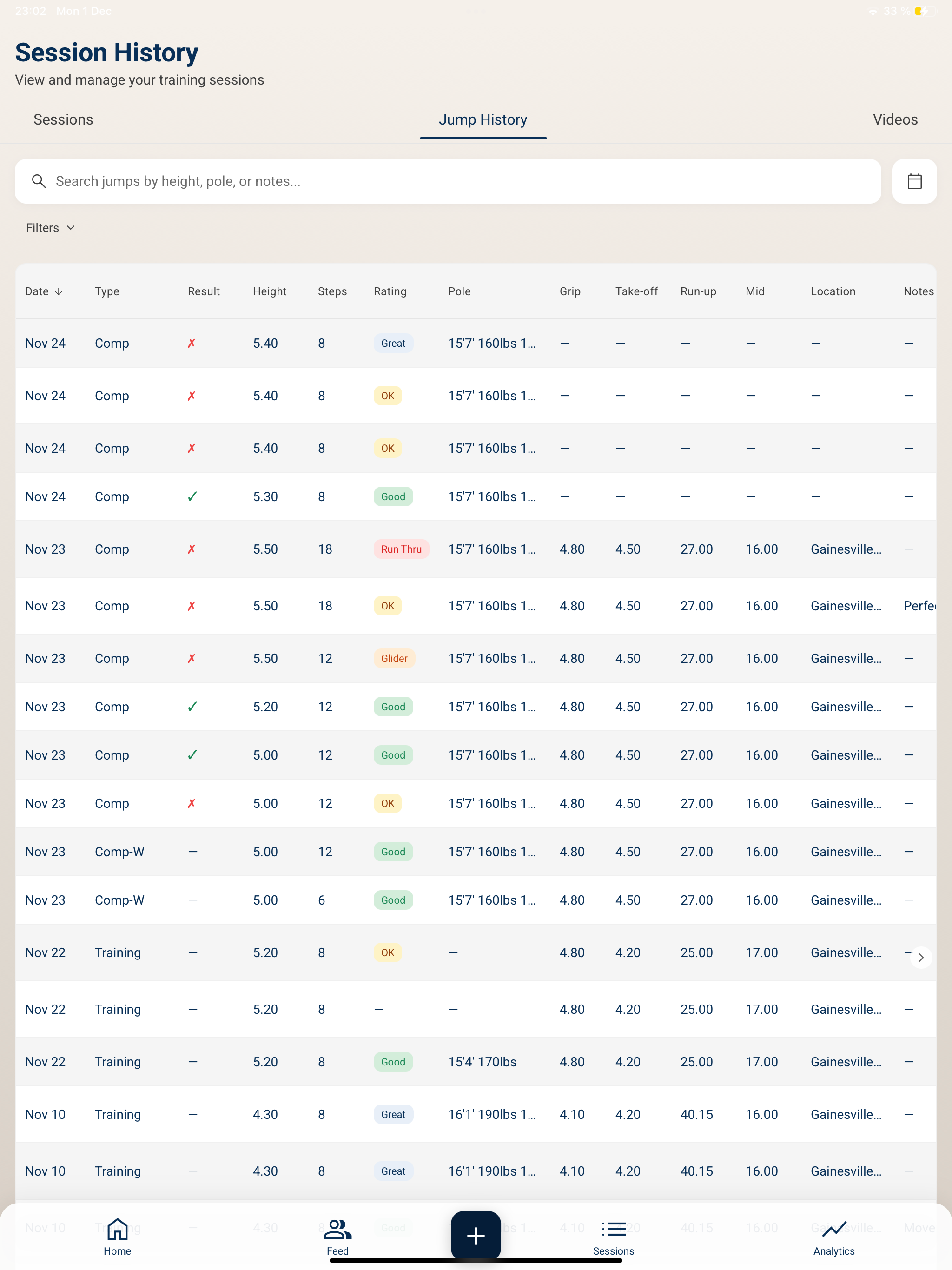 Vault: Pole Vault Tracker