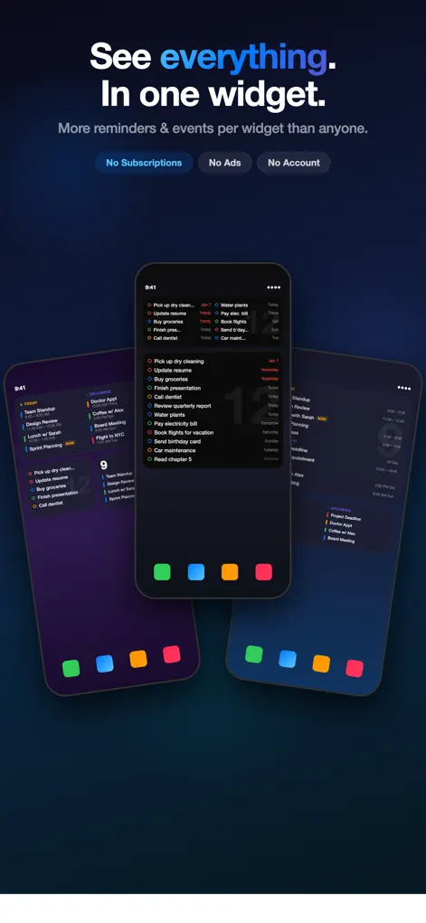 Reminders & Calendar Widget - Productivity App | MWM