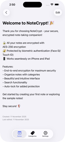 NoteCrypt: Encrypted Notes screenshot