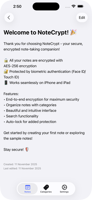 NoteCrypt: Encrypted Notes Screenshot 3 of 10