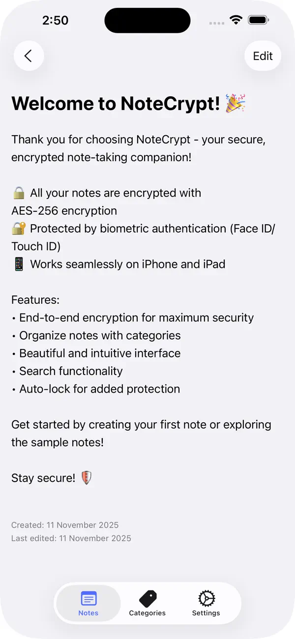 #3. NoteCrypt: Encrypted Notes (iOS) Podle: Harshad Jadav