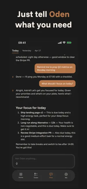Oden — AI Todo Assistant screenshot 1