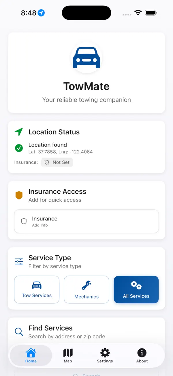 #1. TowMate App (iOS) Ved: Gregory Hogan