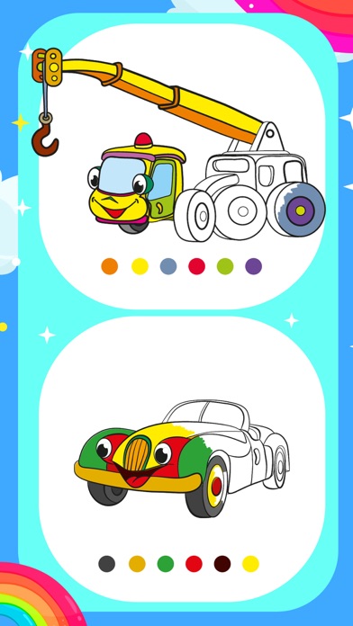 Cars Coloring book paint game Screenshot