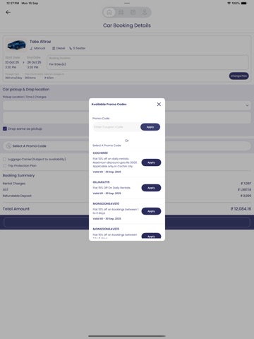 MyChoize-Self Drive Car Rental iPad screenshot 5