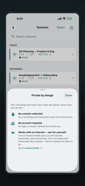 Lucy: Private Meeting Notes screenshot 3