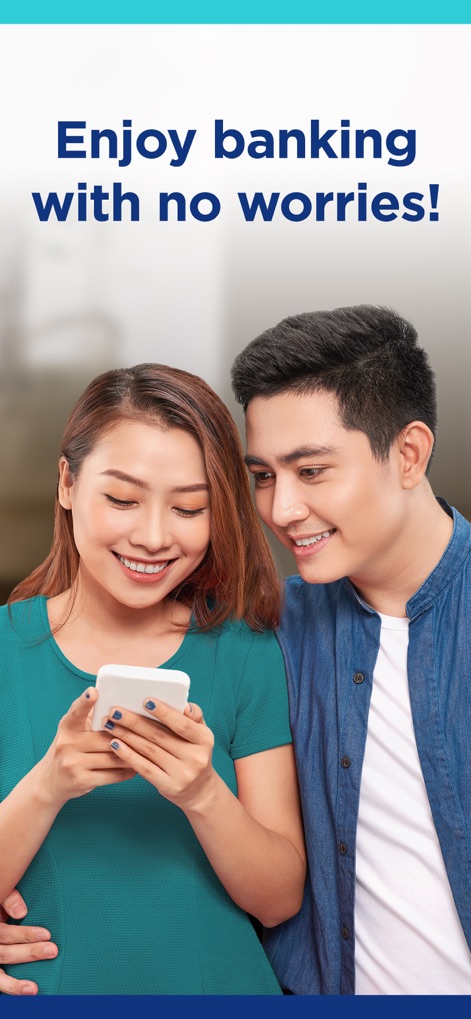 PNB Digital - La imagen transmite confianza y facilidad, con una pareja sonriente compartiendo un teléfono móvil y un eslogan que invita a disfrutar de la banca digital.