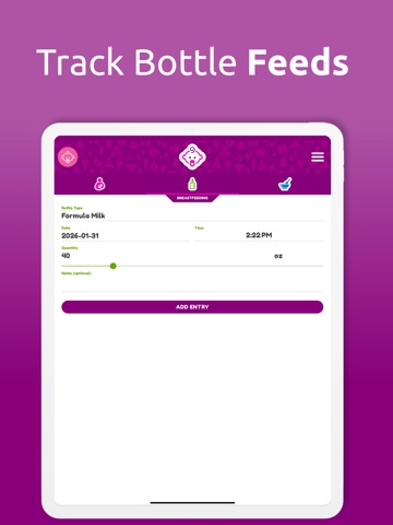 Breastfeeding Baby Tracker iPad screenshot