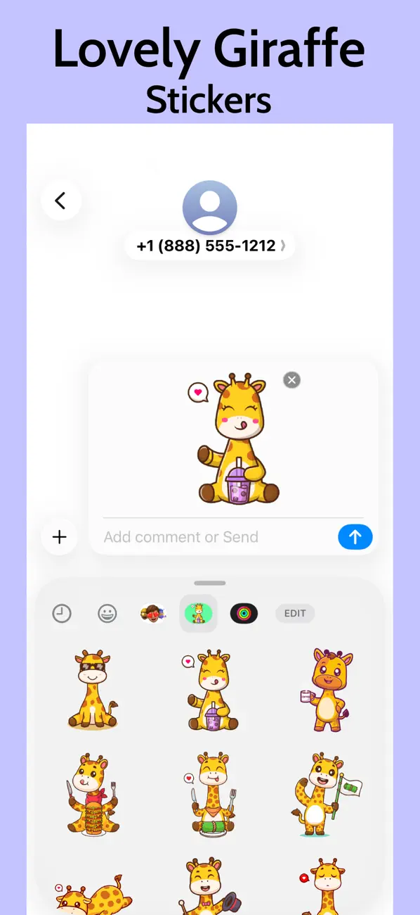 Screenshot #3 pour Lovely Giraffe Stickers