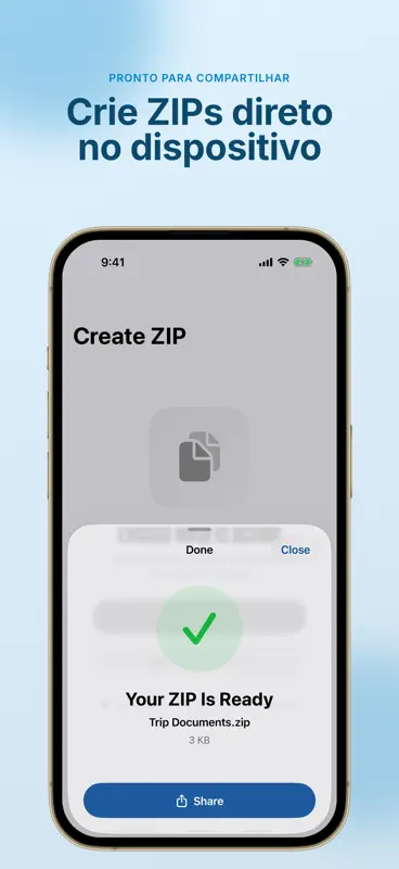 Criar ZIP: arquivos e fotos screenshot 2 of 4