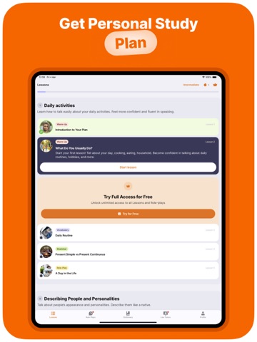 JustSpeak – AI English Tutor iPad screenshot