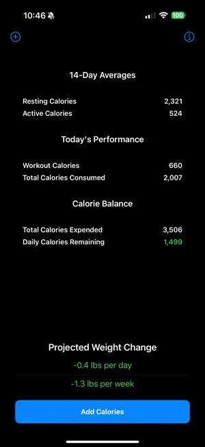 Single Page Calories screenshot 1