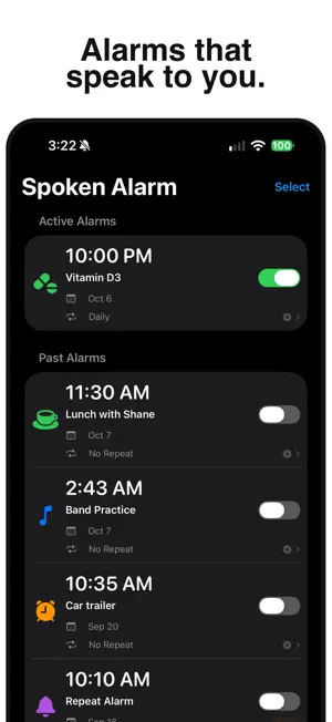 Spoken Alarm screenshot 1