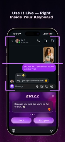 Rizz AI: Flirt Texting Wingman iPhone screenshot