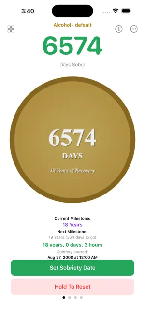 Simple Sobriety Tracker screenshot 1
