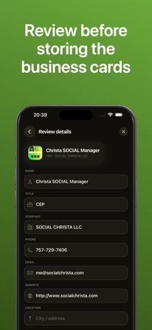 CB Business Card Organizer iPhone screenshot
