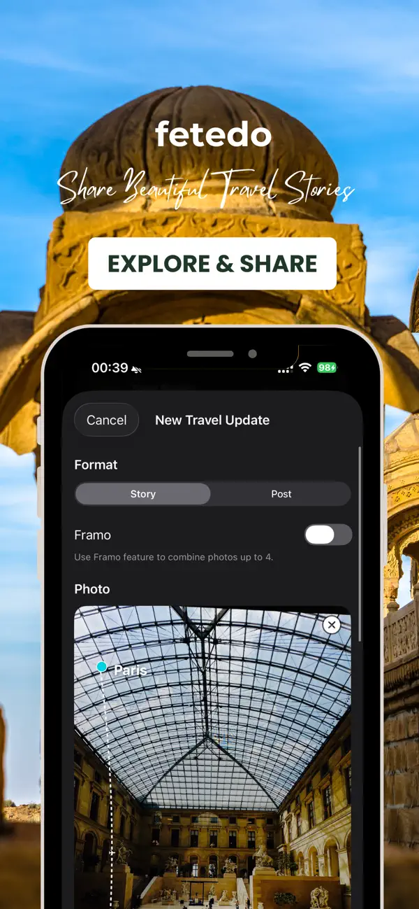 #2. Fetedo: Share Travel Stories (iOS) Av: Fundamental Education LLC