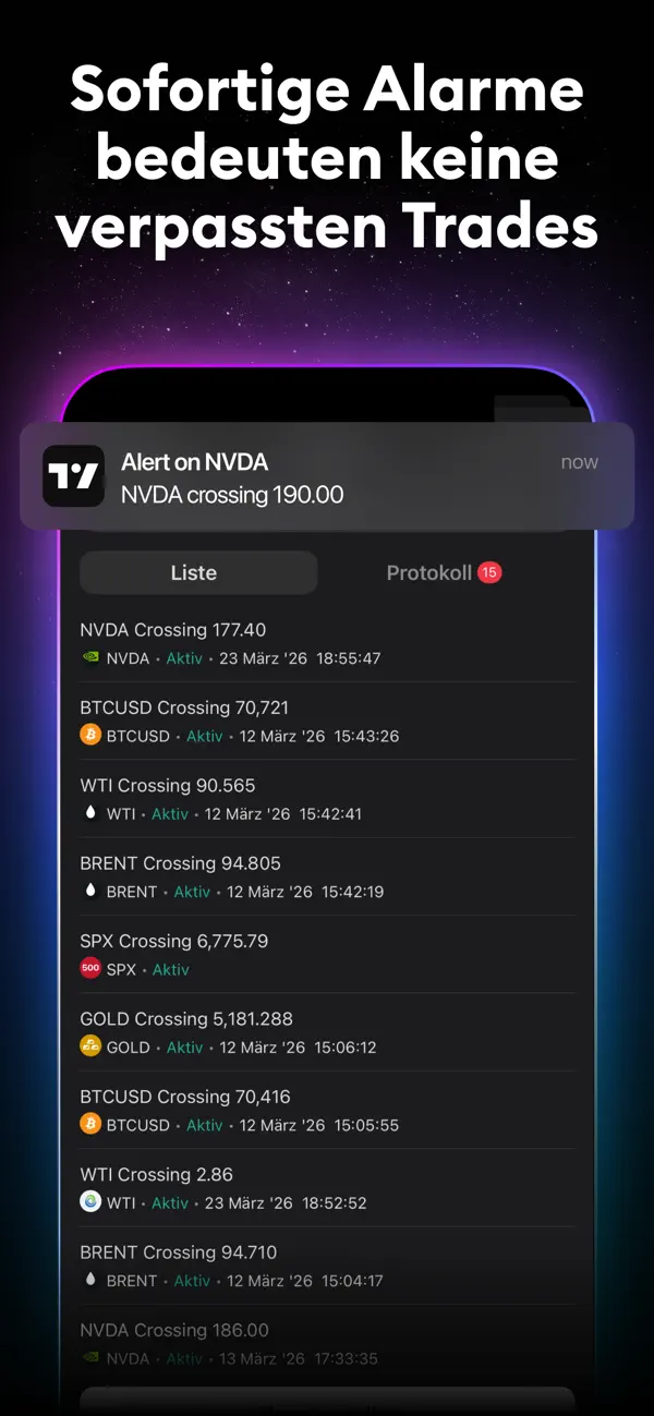 TradingView - Börse & Aktien iPhone App Screenshot 8 – Finanzen