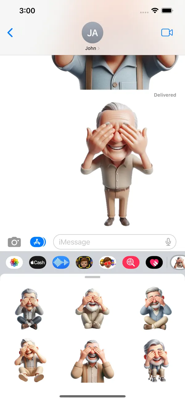 Screenshot #3 pour Hiding Old Man Stickers