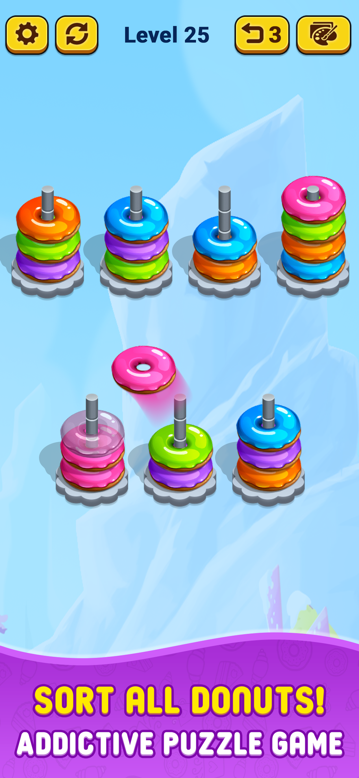 Color Stack it 3d - donut sort