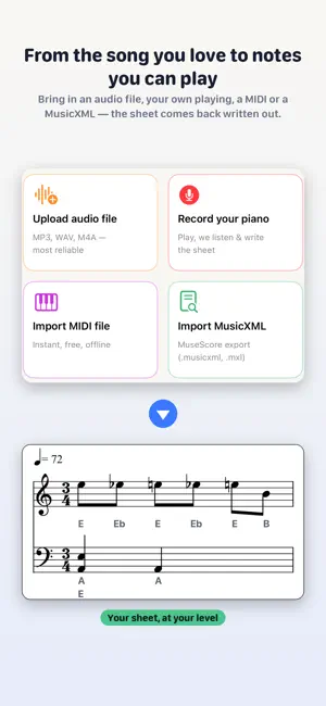 PianoSheet AI: Song to Sheet screenshot 1