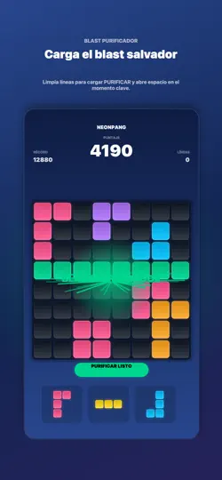 Captura de pantalla de NeonPang: Puzzle De Bloques en iPhone 4