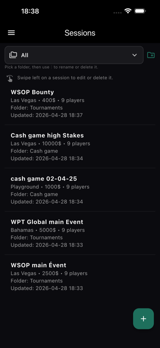 Poker Live Notes — Offline Screenshot 1 of 6