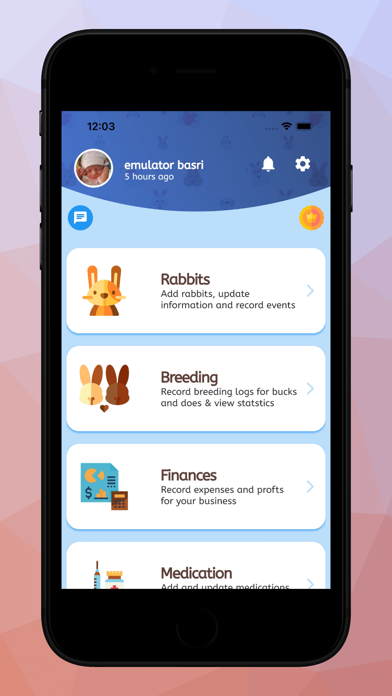 Rabbitry Farm log management Screenshot