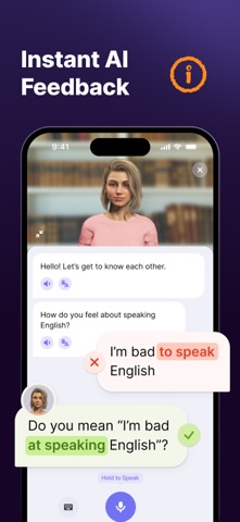 JustSpeak – AI English Tutor iPhone screenshot