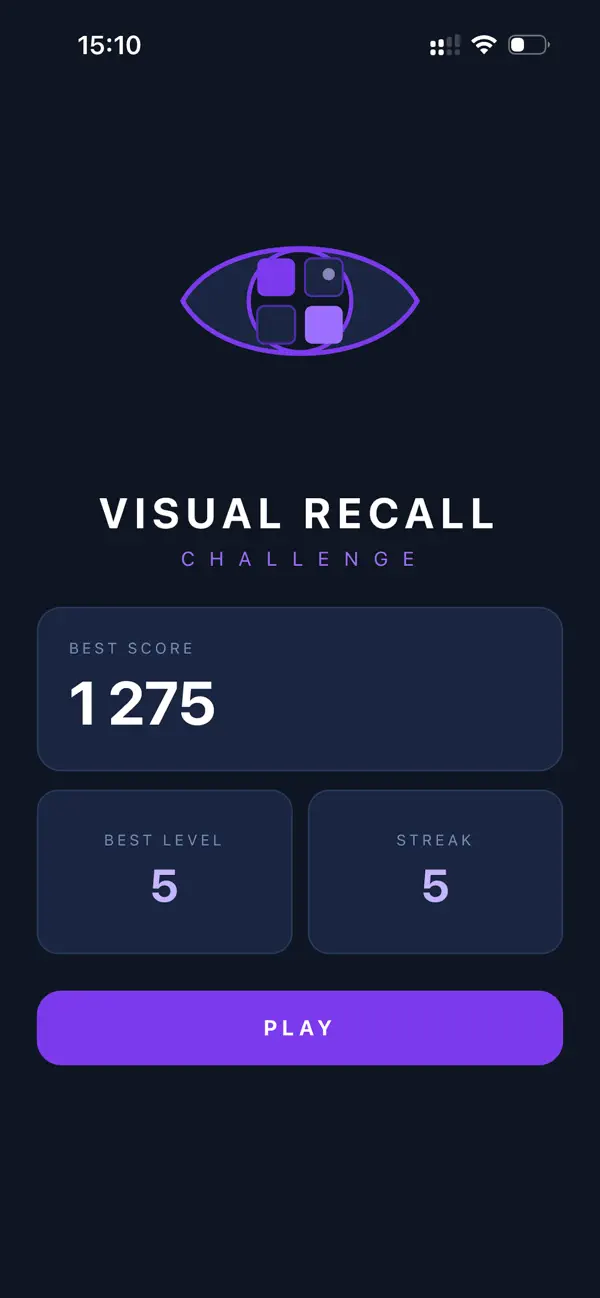 Screenshot #1 pour Visual Recall: Jeu de Mémoire