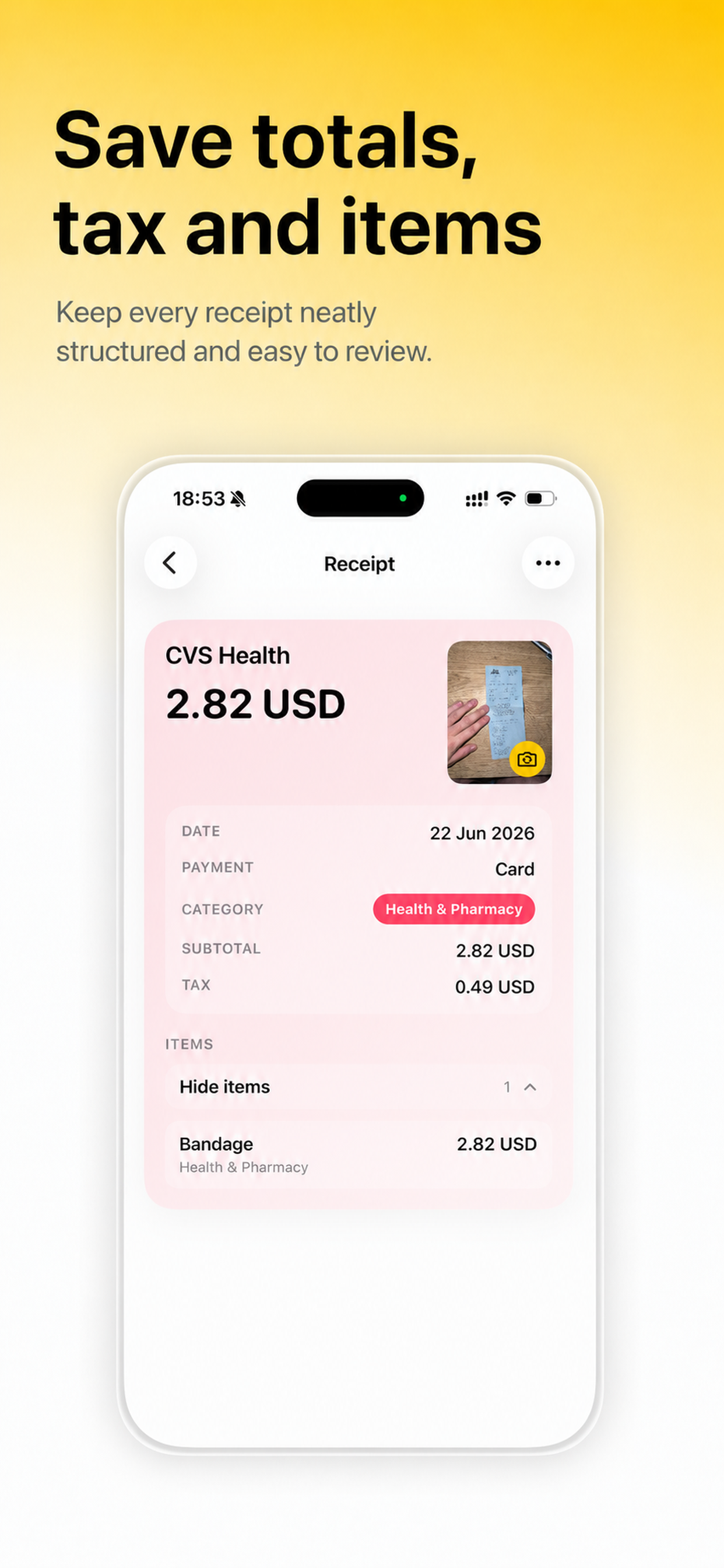 Receipt Scanner: Expense Log screenshot 5