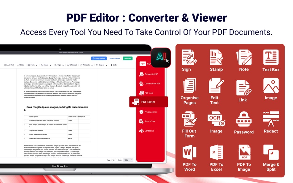 #2. PDF Editor: Converter & Viewer (macOS) 由: Anam Adil