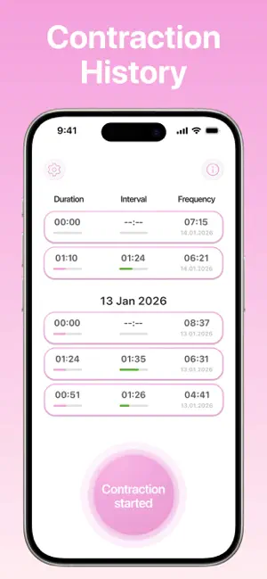 Contraction Timer Tracker . screenshot 3