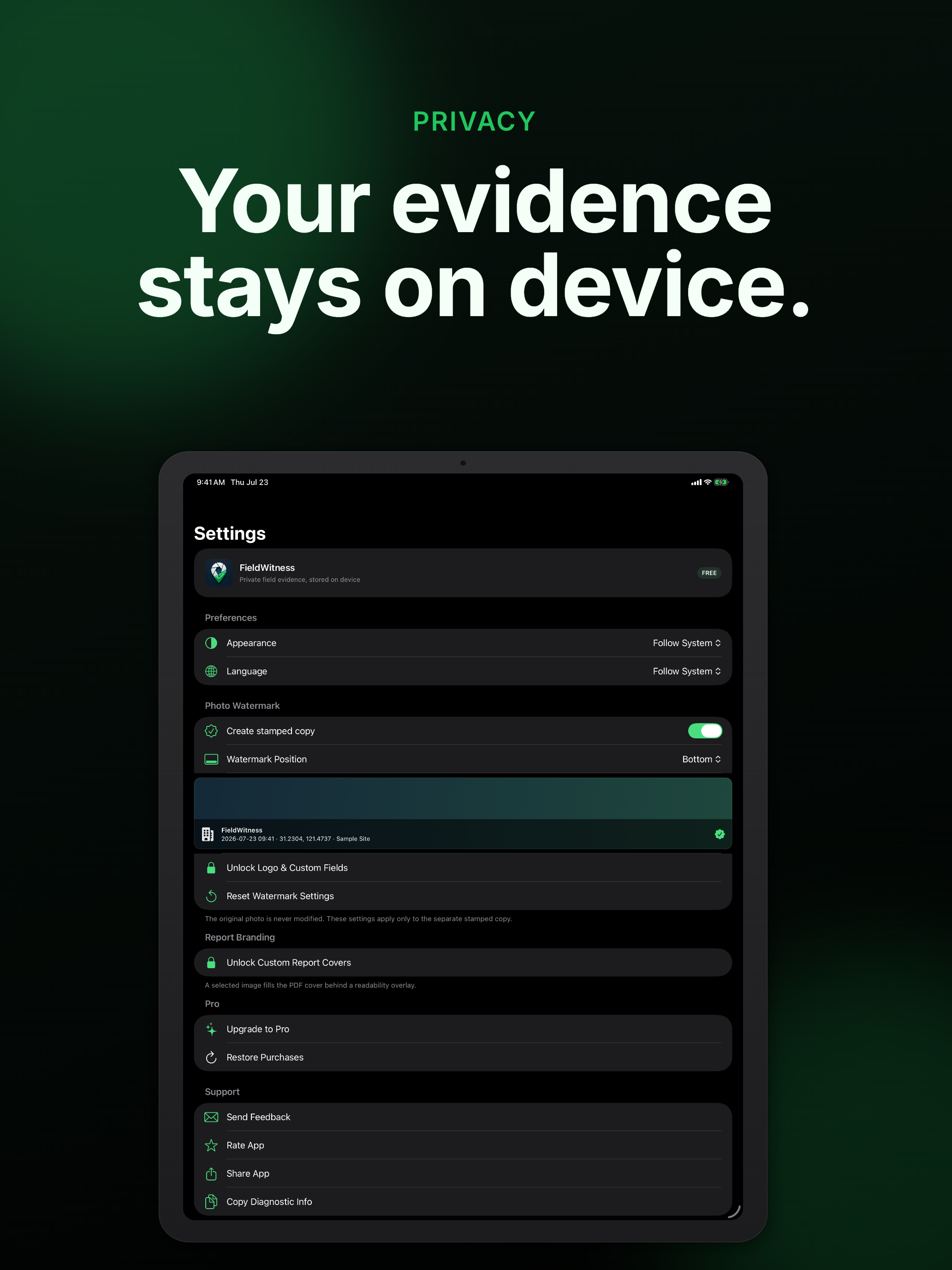 FieldWitness screenshot 12