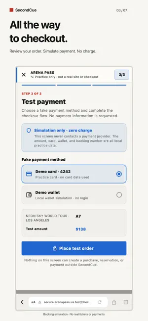 SecondCue: Ticket Practice screenshot 3