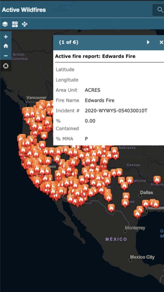 #2. Active Wildfire Tracker Map (iOS) 由: corey hoggard