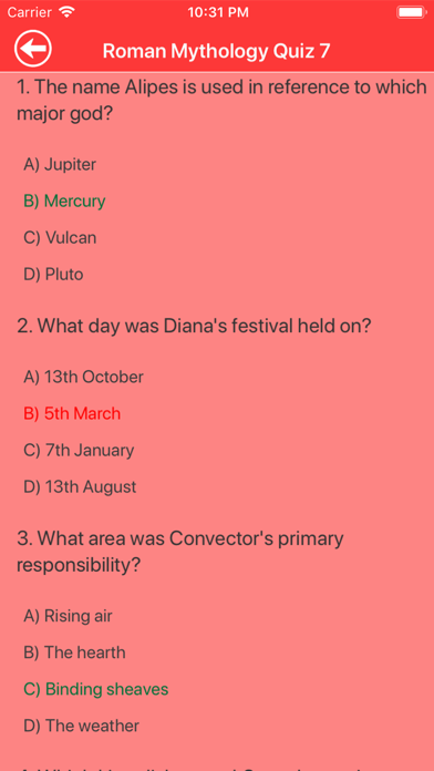 Roman Gods & Myths Trivia Screenshot