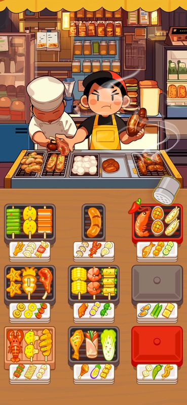 グリルソート - バーベキュー串焼き フーディーゲーム screenshot 1