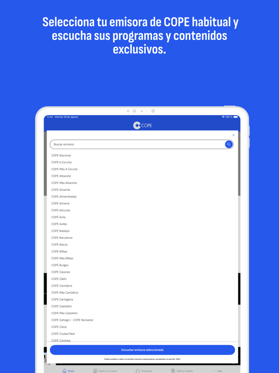 RADIO COPE iPad screenshot 5 - News app