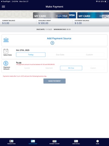IFCU Credit Card iPad screenshot
