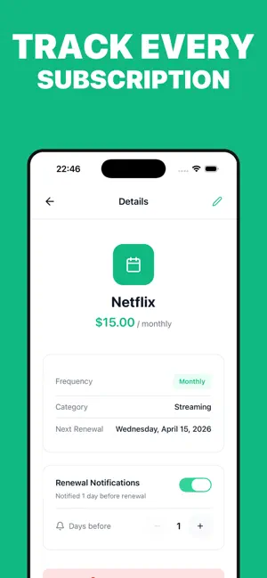 HeadsUp - Subscription Tracker screenshot 4
