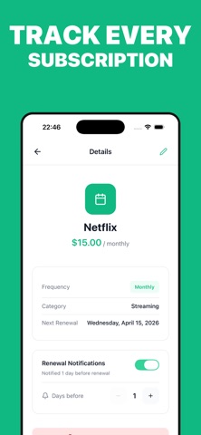 HeadsUp - Subscription Tracker screenshot