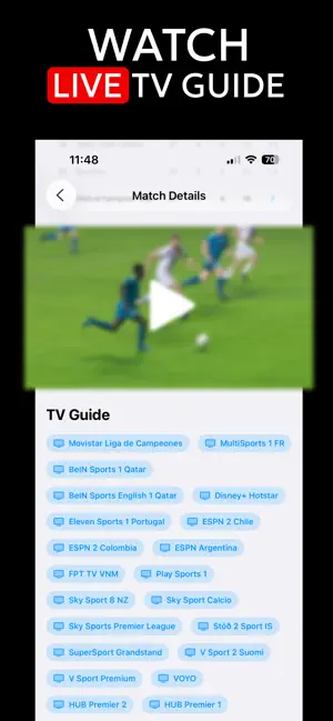 Football Live TV App: Schedule screenshot 1