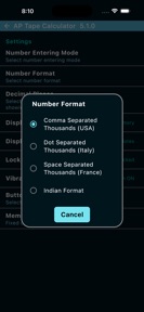 AP Tape Calculator screenshot