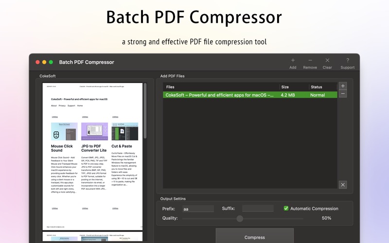 Batch PDF Compressor app screenshot 2