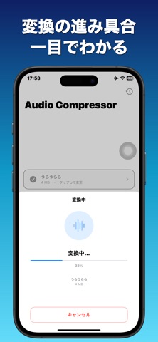 音声圧縮 - 高品質のまま、サイズだけ小さく。 iPhone screenshot