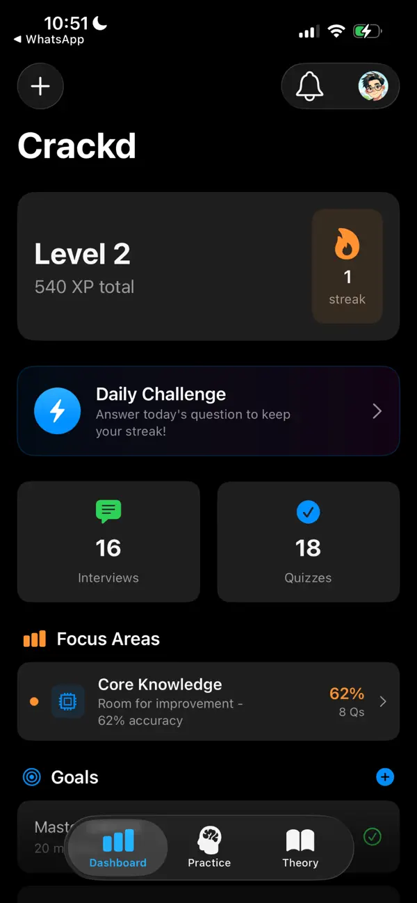 #1. Crackd: Dev Interview (iOS) De: Pedro Crohare